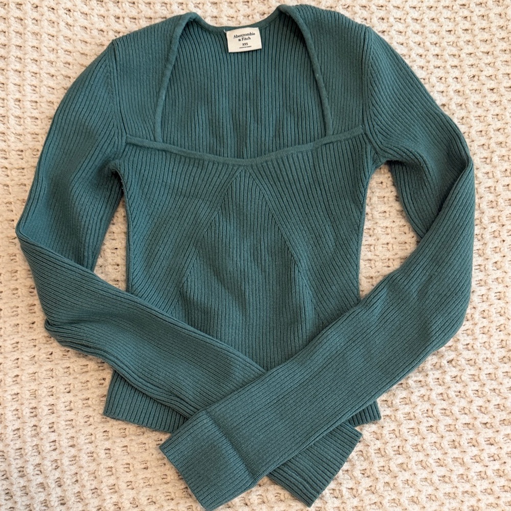 Abercrombie & Fitch Teal Ribbed Sweater